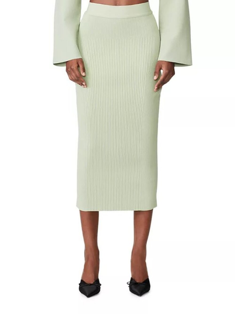 NWT - Herve Leger - MIXED RIB MIDI SKIRT